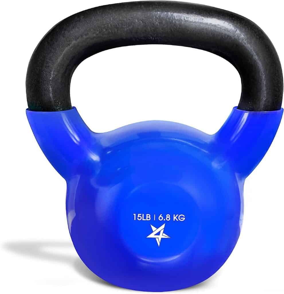 Vinyl Coated Cast Iron Strength Training Kettlebells for Home Gym Exercises