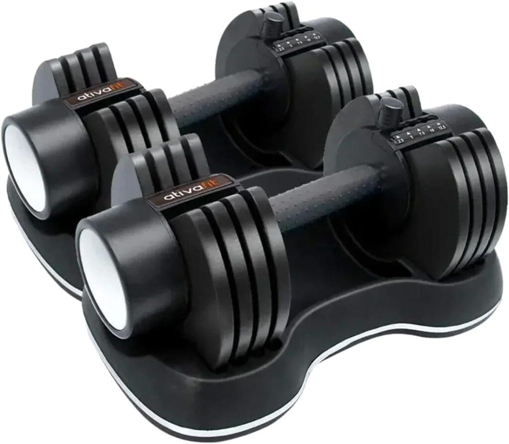 ATIVAFIT adjustable dumbbells quick dial weight system